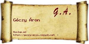 Géczy Áron névjegykártya