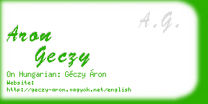 aron geczy business card